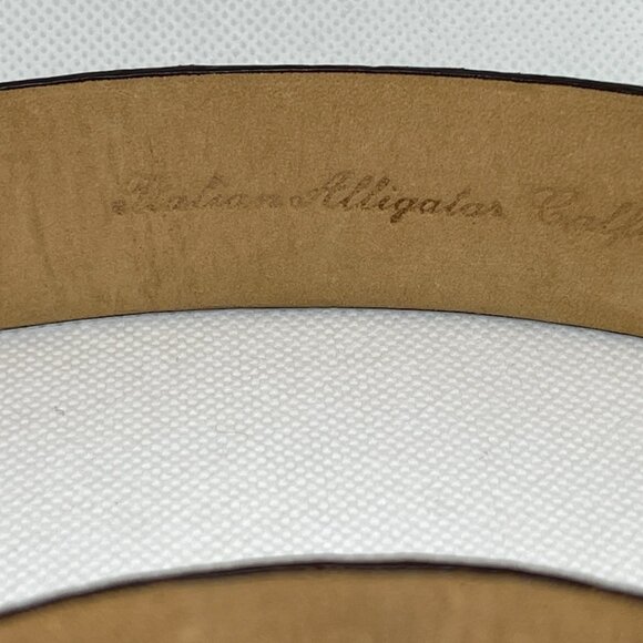 Cipriani Italian Alligator Calfskin Designer Belt, Brown, Size Large 1\